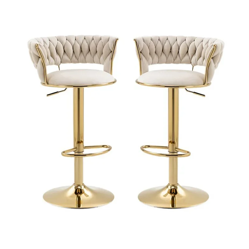 Luxury Nordic Chair Makeup Gold Metal Legs Bar Stools Taburete Alto Home Furniture