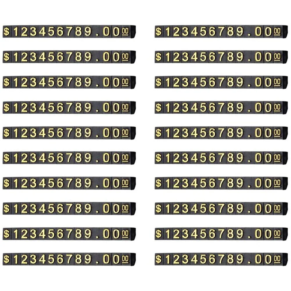 A08E-20 세트 가격 표시 사각형 가격 표시 카운터 스탠드 번호 문자 달러 가격 블록 키트에 대한 조정 가능한 가격  태그-Freehip.co.kr