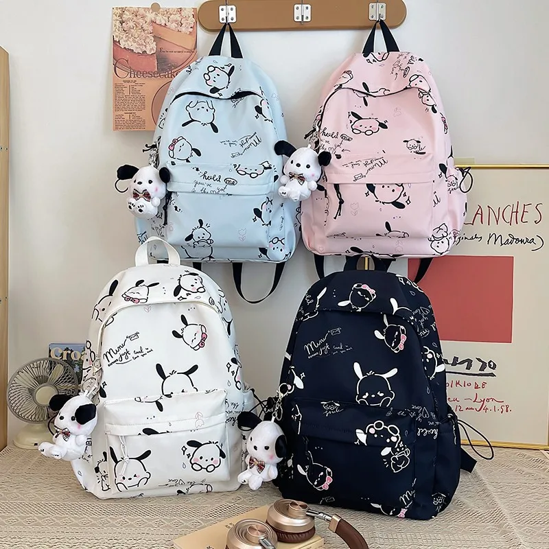 Kawaii Sanrio Anime Pochacco Cartoon Schoolbag Large Capacity Cute Backpack for Students A Back-To-School Gift for Children disney dumbo new loungefly backpack luxury brand original mini women s casual backpack cartoon fashion children s schoolbag