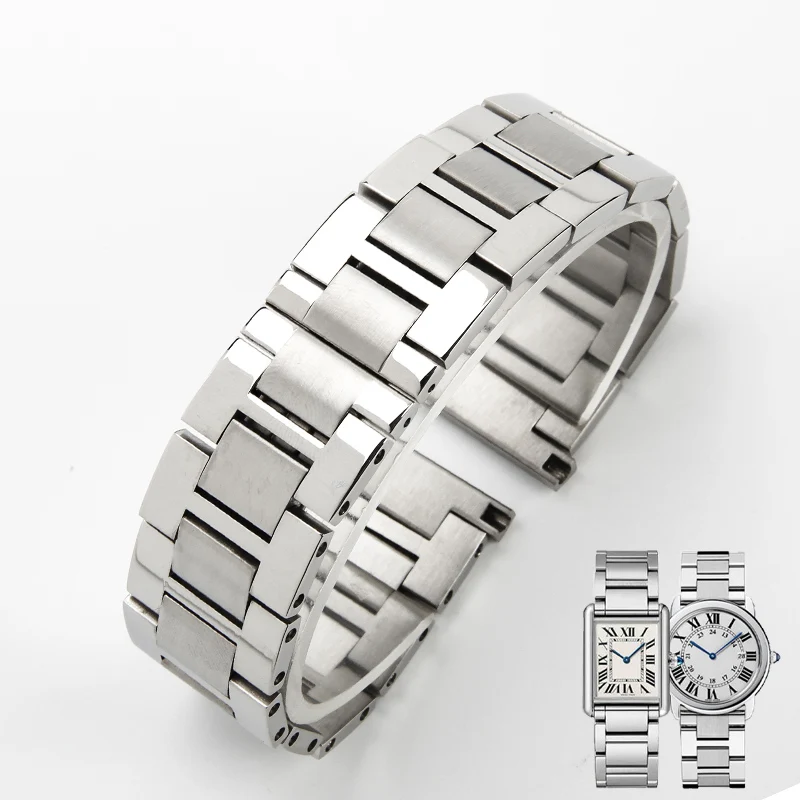 Cinturino Per Orologio In Acciaio Inossidabile Per Cartier Tank Men Tank Solo London Santos Accessori Per Cinturini Traspiranti A Prova Di Dolce 20 Mm