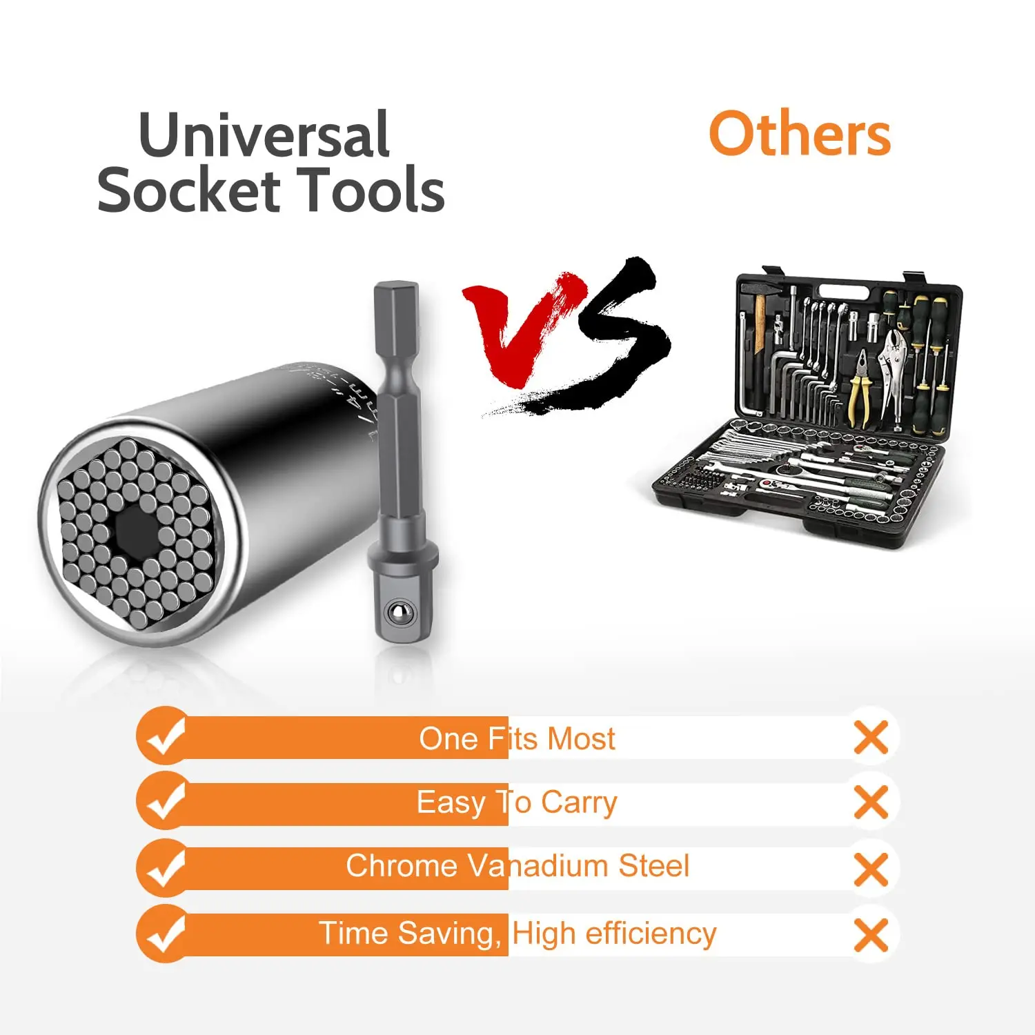 1PC Universal Drehmomentschlüssel Kopf Set Buchse Hülse 7-19mm Bohrmaschine Ratsche Buchse Spanner Schlüssel Magic grip Multi Hand Werkzeuge – Detail 1