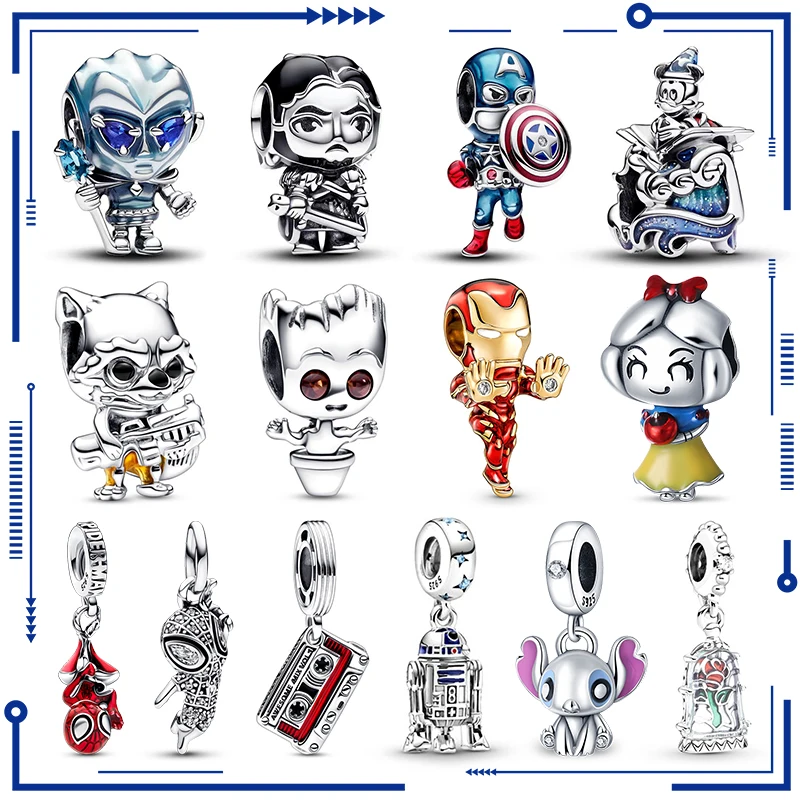 

Marvel The Avengers 2024 New in Charm Beads Fits Pandora Original Bracelet Women Jewelry 925 Silver Pendant Bead Gift Hot Sale