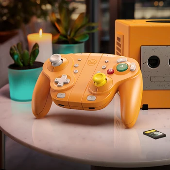 NYXI Wizard Hall Joystick Wireless Game Controller Orange Gamepad with RGB Lights for Nintendo Switch PC Controller 5