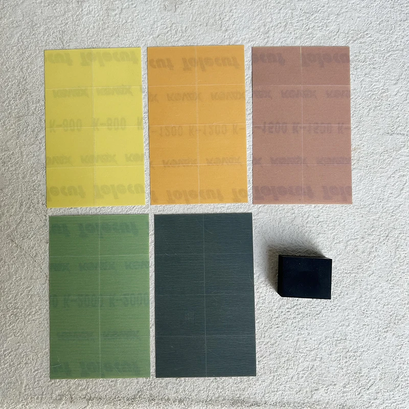 Sanding discs Sandpaper set Polish sand paper Sanding sticks Sandpaper tools Mini sandpaper kit 5 types of Kovax Tolecut adhesive grinding plates (29 x 35 mm x 8 pieces) from K800 to K3000 1 piece per sheet+Toleblock S gri