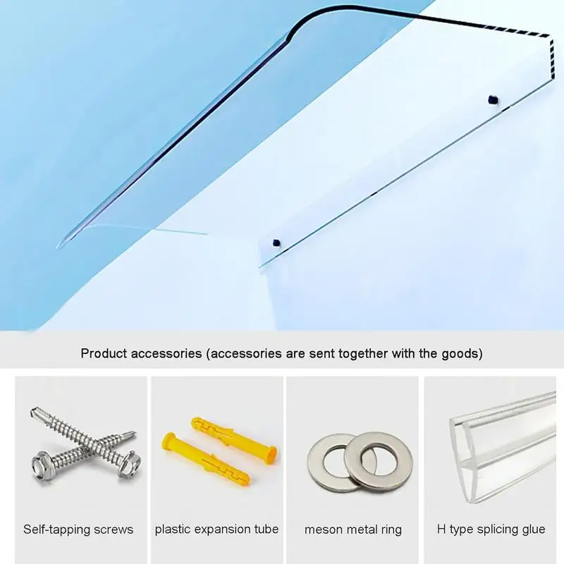 Door Window Awning PC Board Cover 40cm Outdoor Front Door Patio Sun Shelter Window Eaves Rain Cover Canopy Pergola