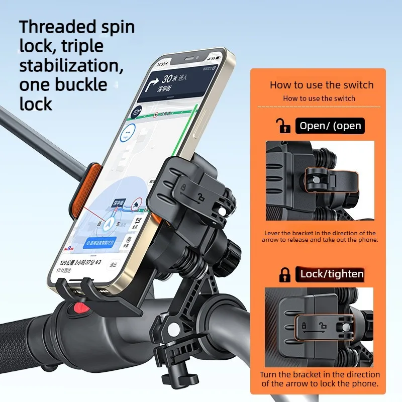 Universal Bike and Motorcycle Phone Mount with Quick Lock & Release