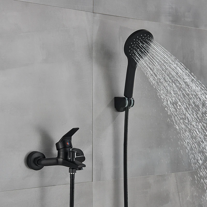 onyzpily Brushed Gold Bath Shower Faucet Bathroom Hot Cold Water Mixer Tap Black/Chrome Bathtub Wall Mounted Control Valve Taps 4
