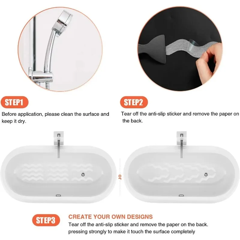 Transparent Bathroom Bathtub Anti Slip Sticker Strong Adhesive Easy To Cut Waterproof Anti Fall Safety Sticker