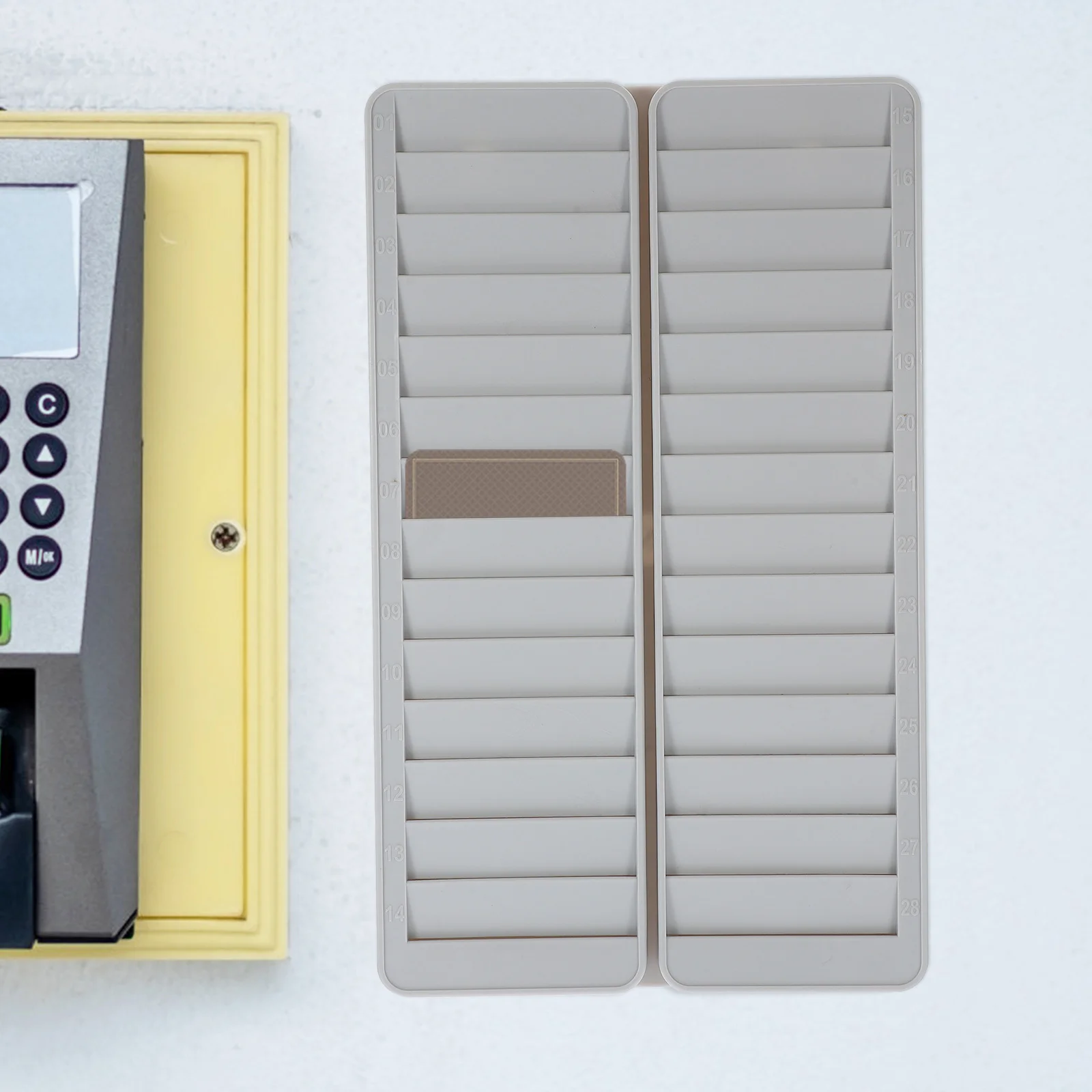 

Пластиковые деловые настенные вешалки, подставки, настенные часы, вертикальная стойка с 28 слотами, хранение посещаемости, полипропиленовая настенная подставка для офиса