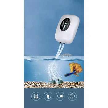 2600 4800mAh Aquarium Oxygen Air Pump Compressor Fish Tank USB Charging Portable Exhaust Ultra Silent Mute Outdoor Fishing Pet