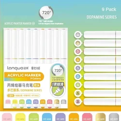 Vibrant Liquid Acrylic Brush Paint Pens for Creative Art & Crafting (Dopamine Series)
