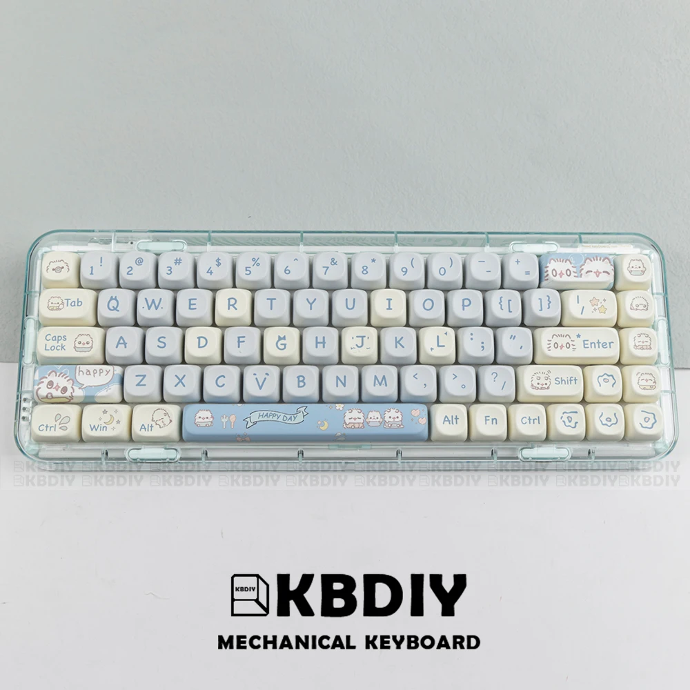 KBDiy 144Keys/Set MAC Keycap MOA Profile Cute Cat Theme Anime PBT DYE-SUB Keyboard Keycaps Customize MX Blue for 64/87/980