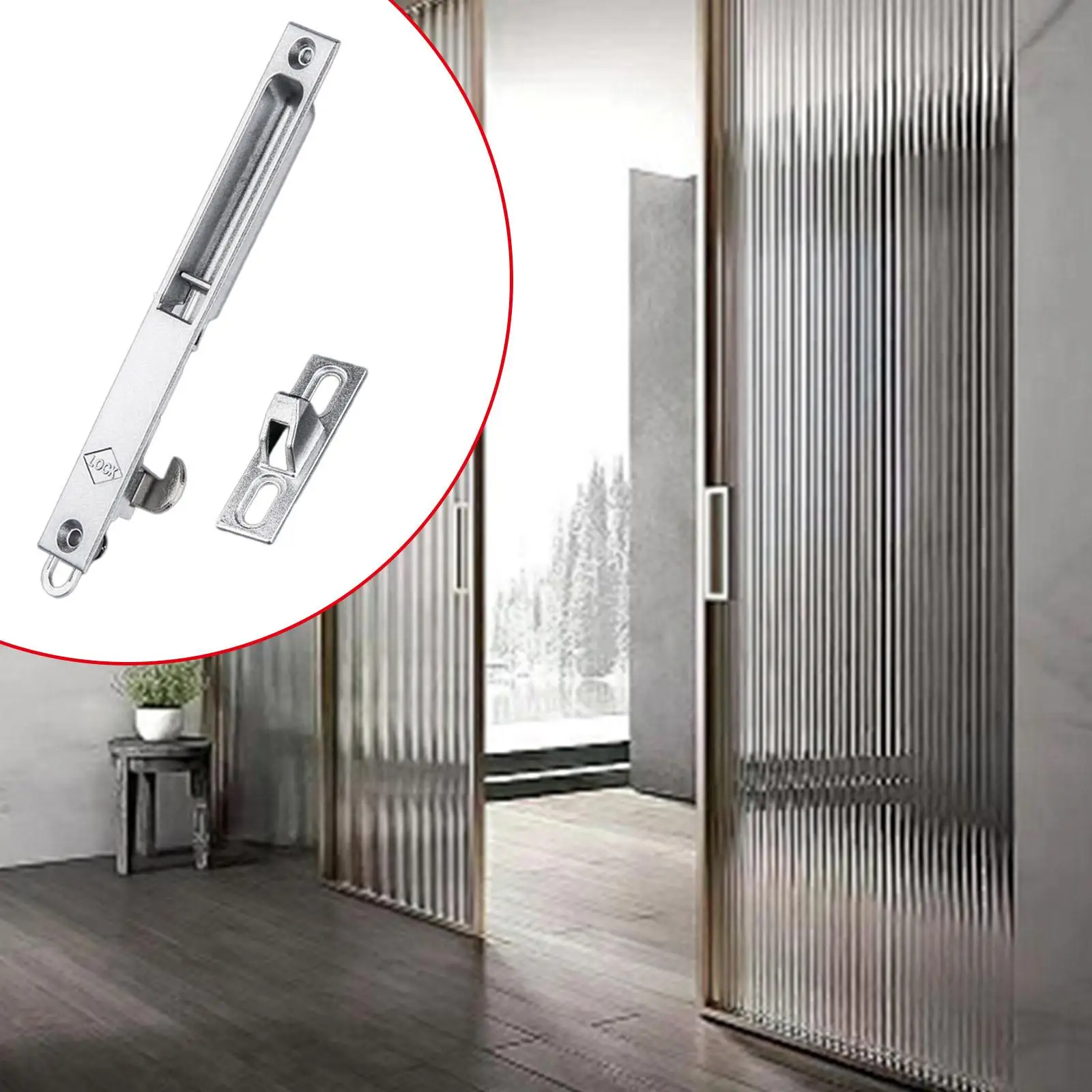 Window Sliding Lock Safe Door Bolt for Bathroom Sliding Door Push Door