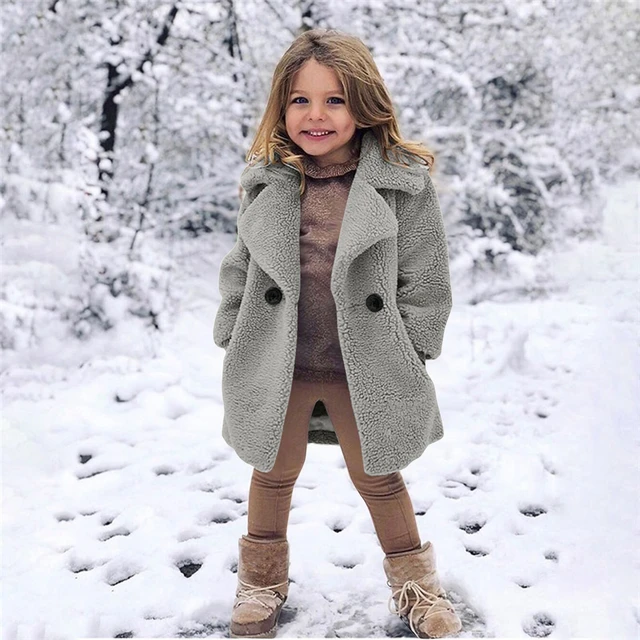 Winter Solid Coat Thicken Warm Outwear Clothing Toddler Baby Kids Girls  Windproof Clothes Among Kids Girsl Boys Birthday Party