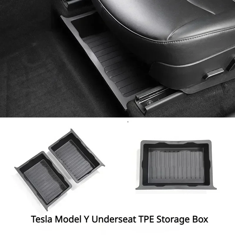For Tesla Model Y Under Seat Storage Box Case car seat Organizer Vehicle Underseat Drawer Holder For Tesla Model Y Interior Tray