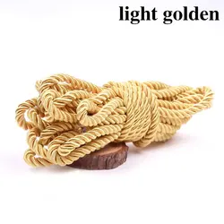 Luxurious Twisted Satin Cord for DIY Crafts & Home Decor - 5mm Braided Decorative Rope (Light golden)