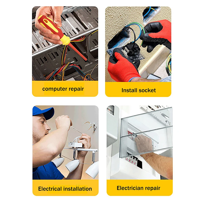 10Pcs Interchangeable Blade VDE 500V Insulated Screwdriver Set Storage Bag Home Professional Electricians Hand Tools