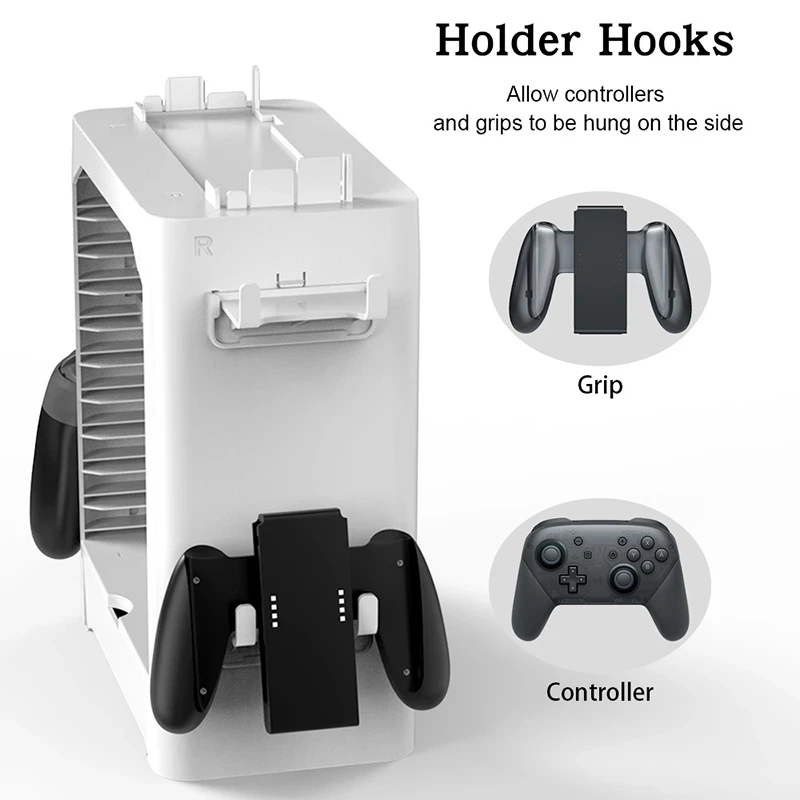 Universal Multi-Function Handle Base Storage Bracket for Nintend Switch/Switch OLED Holds Up to 10 Game Cartridges
