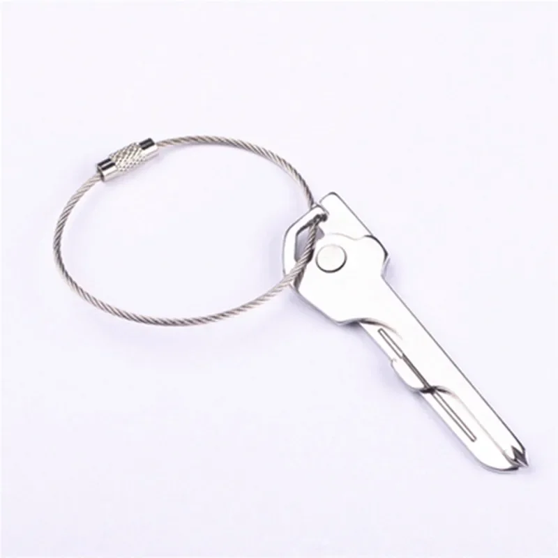 EDC 키 체인 태그 로프 10 개 1.5/2mm, 스테인레스 스틸 와이어 케이블 루프 나사 잠금 장치 링 열쇠 고리 서클 캠프 피팅