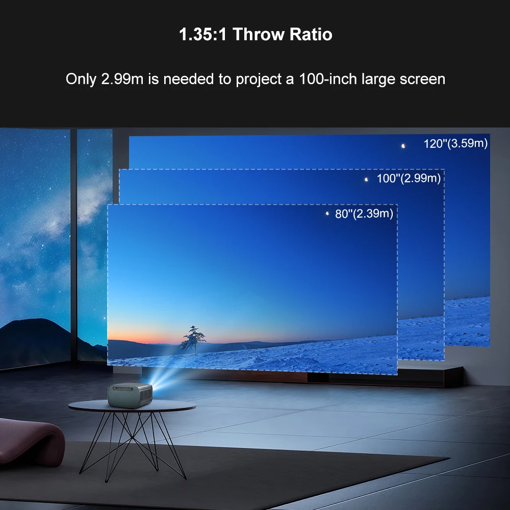 레노버 X3 4K 프로젝터 1000CVIA 밝기 HDR 10 디코딩 풀 HD Wifi6&BT 홈시어터 미디어 비디오 안드로이드 스마트 TV 빔프로젝터