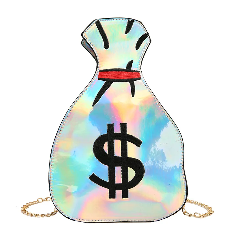 Shoulder New Bag Funny Money Crossbody Reflective Laser Chain Handbags For Women Casual High-Quality Messenger Versatile Luxury