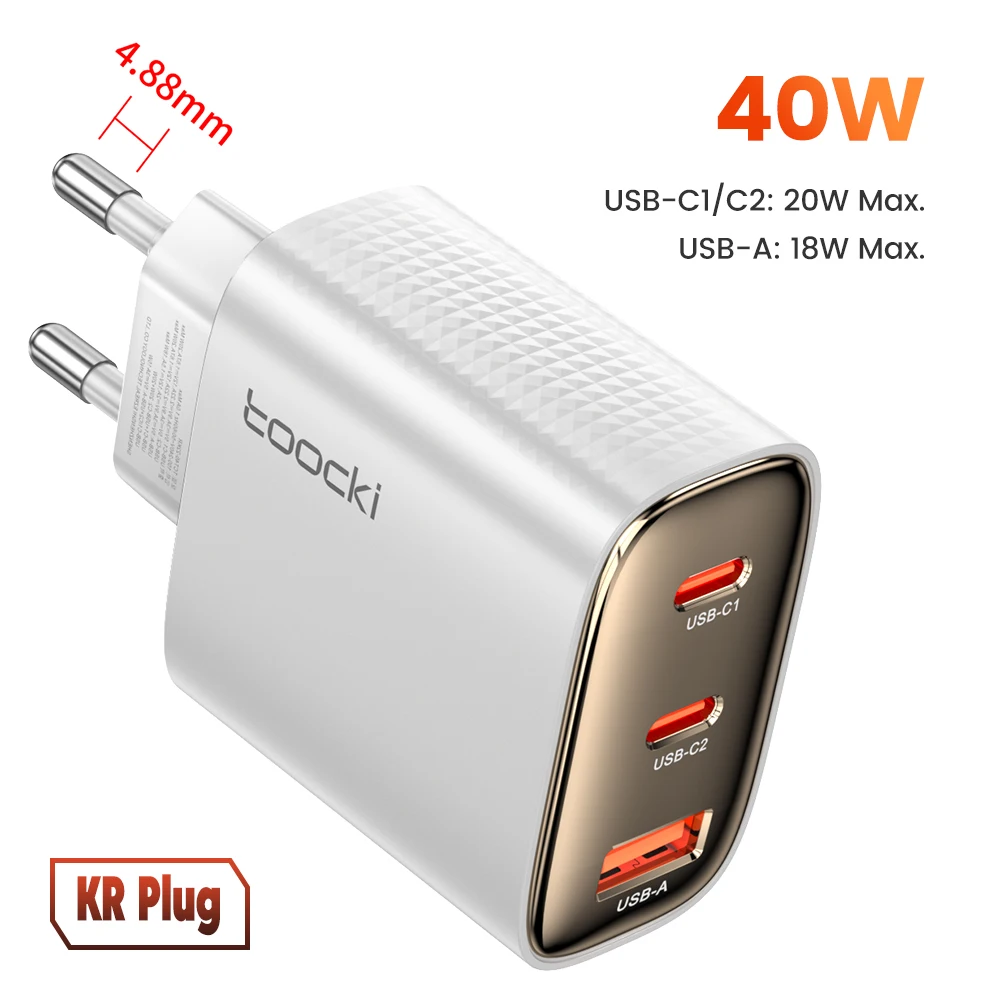 Toocki 40W GaN USB Charger Type C QC 4.0 Quick thumbnail 3