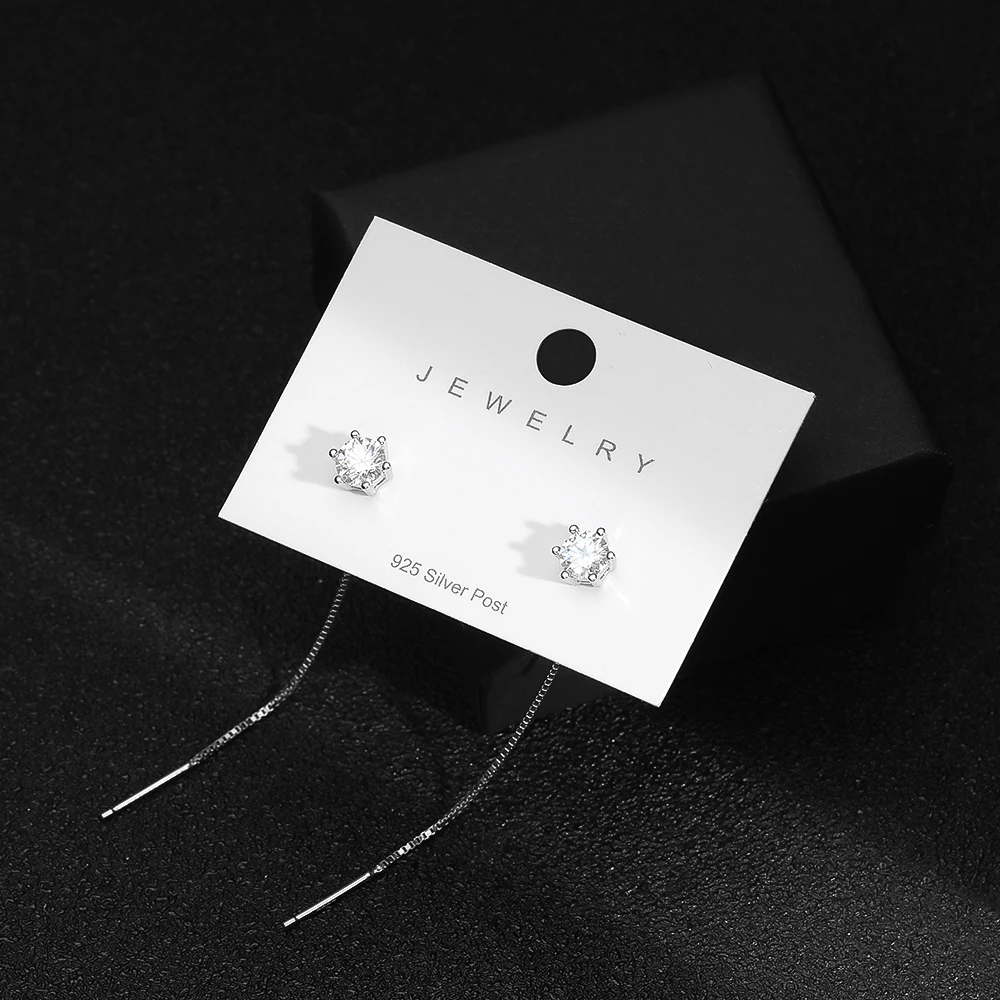 KNOBSPIN D VVS Moissanite 다이아몬드 귀걸이 GRA s 이어 와이어 도금 18k 화이트 골드 럭셔리 귀걸이 여성용