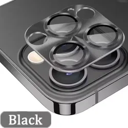 Ultra High - Definition Metal Camera Lens Glass Protector - iPhone 12 (Black)