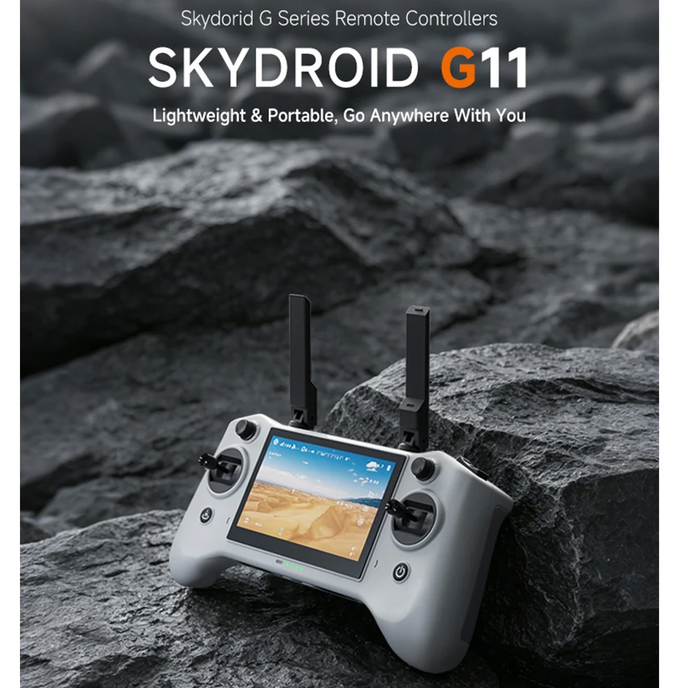 Radiocomando SKYDROID G11 con touchscreen da 4,5 pollici, telemetria integrata da 20 km, banda di frequenza doppia 2.4GHz/5.8GHz per droni