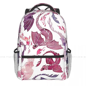 Image for Dragon Fire Pink Purple Backpack for Girls Boys Tr 