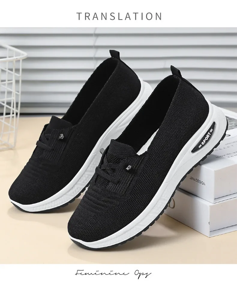 Womens Breathable Casual Walking Shoes - Fitness Flats in Pink Size 36-43