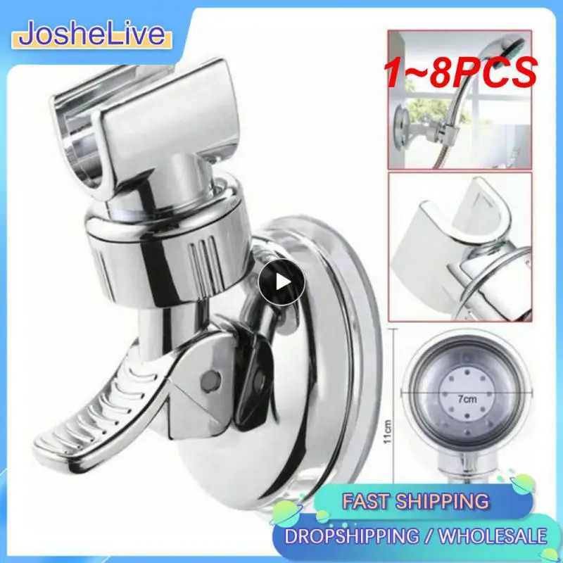 

1~8PCS Shower Holder Suction Cup Holder 360° Adjustable Showerhead Holder Plating Shower Rail Head Holder Bathroom Wall Mount