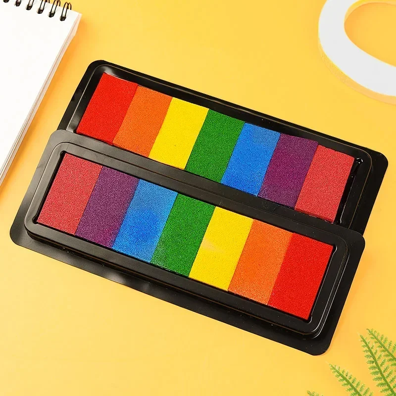Kindergarten Creative Palm Finger Paint Ink Pad 7 Colours Kids Graffiti Finger Stamp Pad Drawing Toys drawing toy educational toys educational drawing toy