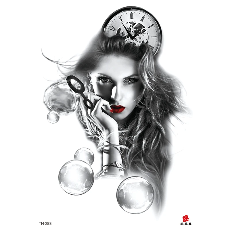 Waterproof Tattoo Stickers Men Women Durable Flower Arm Sexy Geisha Ins Wind Leg Art Scar Covering Simulation Sticker
