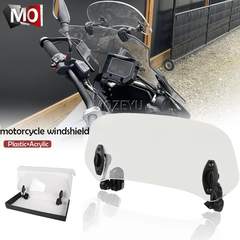 Universale Moto Rise Clamp-On Parabrezza Estensione Parabrezza Spoiler Deflettore Aria Per Bmw R1200Gs Xadv 750 Tmax Scooter