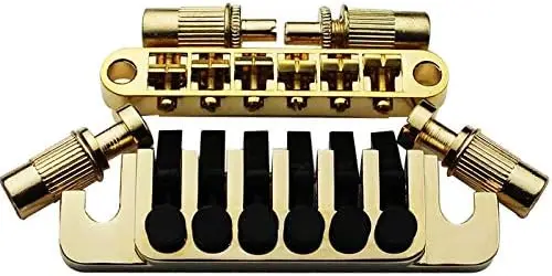 

Guitar Tune-O-Matic Saddle Bridge BM003 and Stop Bar Lock TP6 Tailpiece Combo Replacement Compatible with 6 Strings Guitar