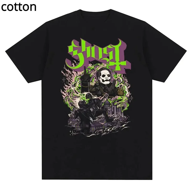 

New Ghost Rock Band Graphic Print T Shirt Men Women Fashion Casual Rock Streetwear Short Sleeve Plus Size T Shirt Unisex