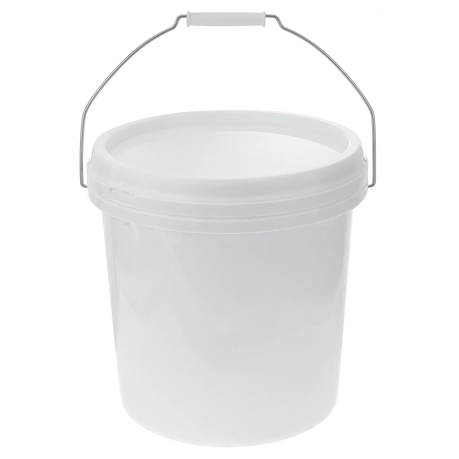 

Plastic Barrel Bucket with Handle White Water The Gift Paint Cans 3 Gallon Round