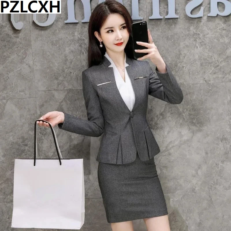 

2023 New Autumn OL Workplace High-end Fashion Business Suit Formal Dress Professional Suit Woman White Collar Temperament