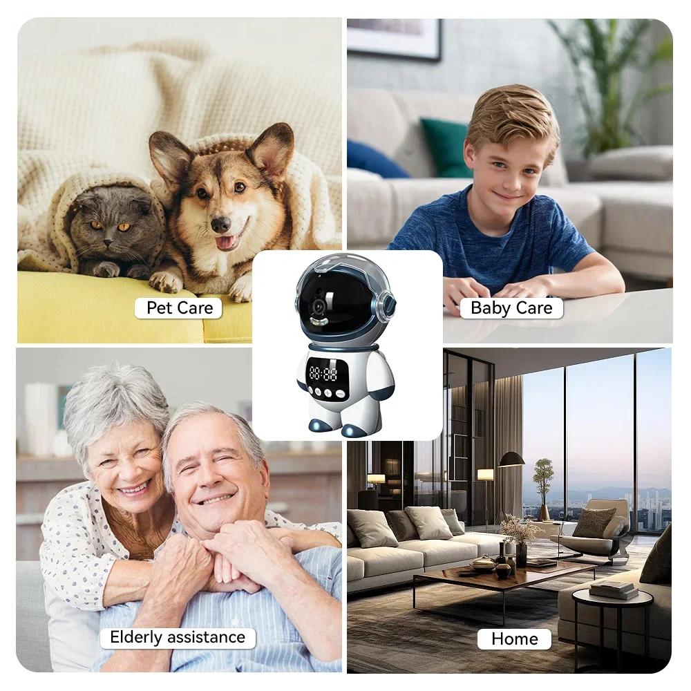 Tuya Smart Astronaut Wireless IP PTZ Camera 5MP WiFi Indoor Robot Baby Monitor Two Way Audio Motion Detection Video Robot Webcam 6