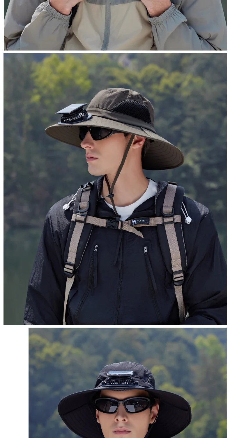 Sonnenhut Mit Solarventilator Und Usb-ladung Für Outdoor_voghion.com