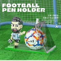 World Football Star 3D Model  Building Blocks Can Be Used As Pen Container Phone Racks Micro Brick Toys For Children Xmas Gifts 2