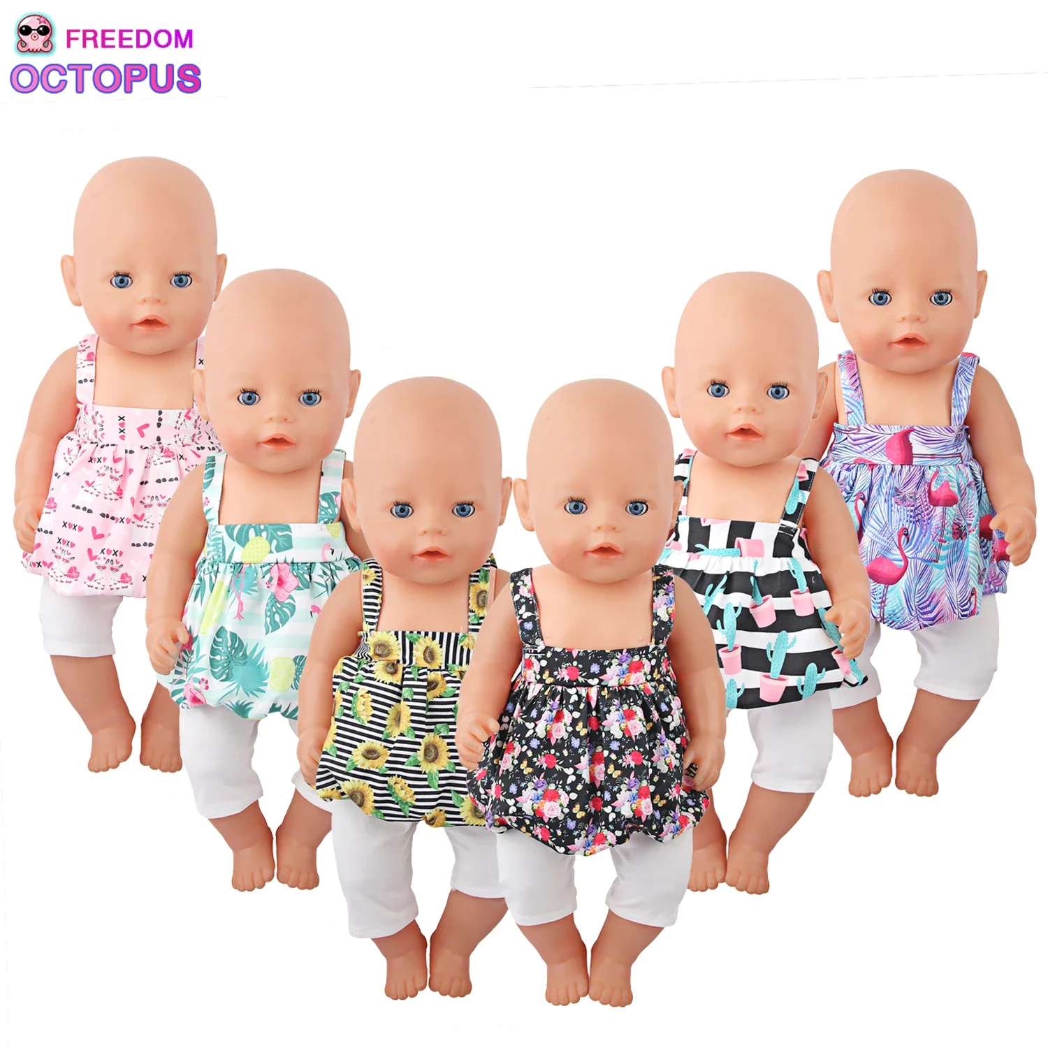 인형 옷 봉오리 모양 스커트 및 흰색 바지 세트, 미국 18 인치 소녀 및 OG,43cm  , 러시아 DIY 인형 소녀 선물 장난감