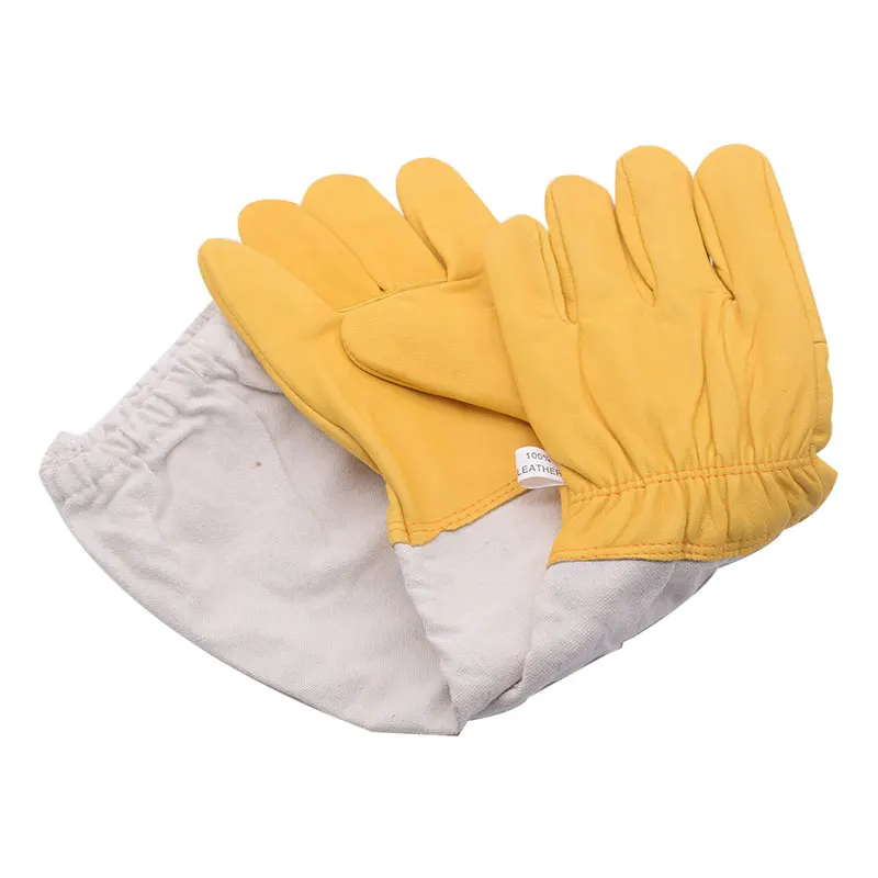Beekeeping Gloves Men Women Beekeeper Prevent Bee Bite Yellow Gloves Sheepskin Anti-Bee Beekeeping Farm Protective Long Sleeves
