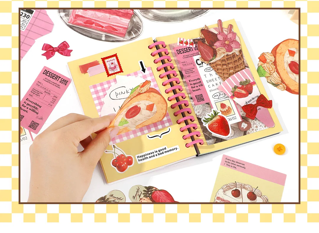 20 Stück Fresh Store Series Materialpaket für Lebensmittel und Kaffee, DIY-Scrapbook-Handbuch, ästhetische Schreibwaren – Detail 8