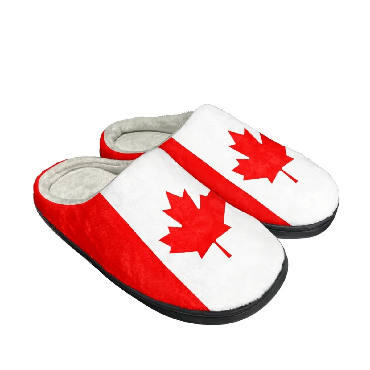 Flag of Canada Design Women Casual Home Slippers House Bedroom Comfortable Slippers Autumn Warm Cotton Slippers Print On Demand