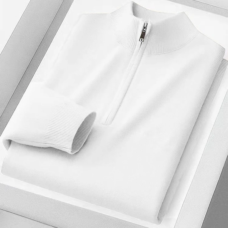 Animal Game Men Turtle Neck Polo Shirts Knitted Pullover Sweaters Solid Knit Blouse Men's Cold Blouse Male Casual Warm Knitwear