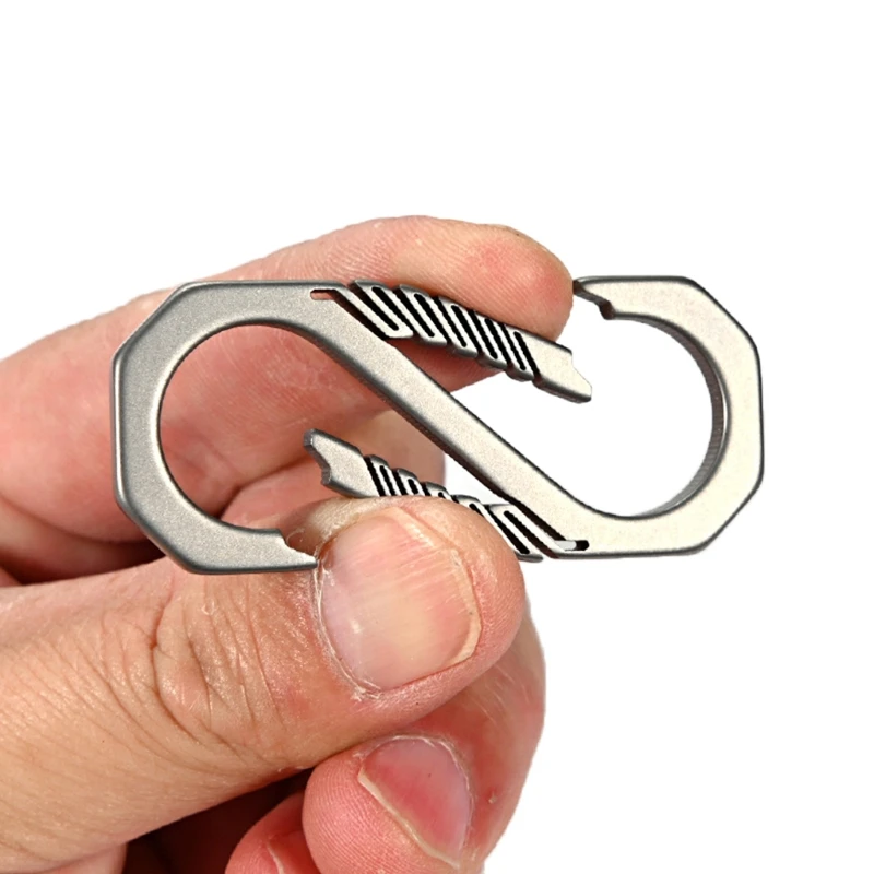 Keychain Titanium Alloy Car Key Holder Backpack Buckle Outdoor Carabiner Spring Hook Clip