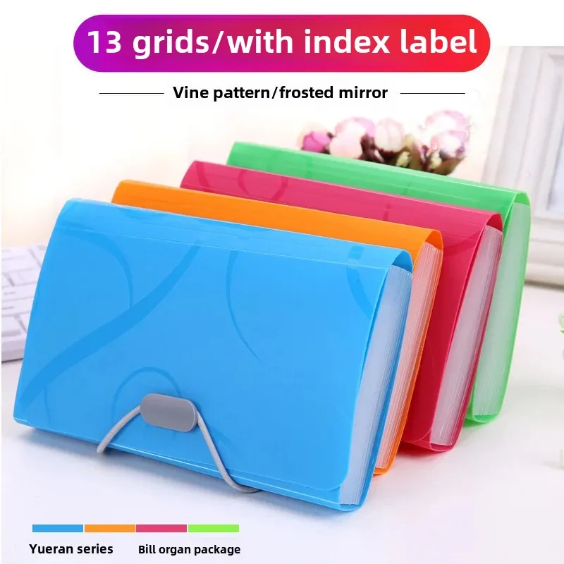 Portable A6 Accordion File Folder Plastic Document Folder For Invoices Receipts Storage PP Pouch