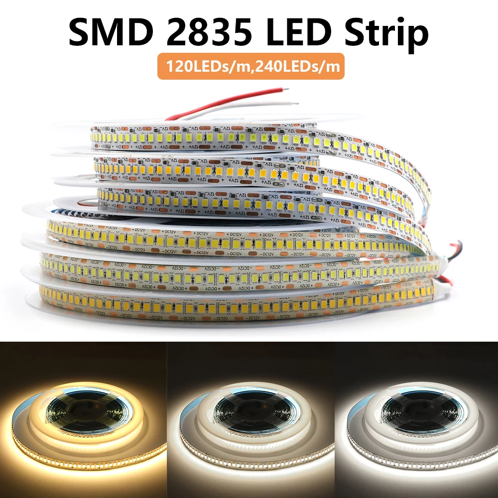 12V LED Strip Light - Self-Adhesive Flexible Tape for Home Decorations and Kitchen Cabinets